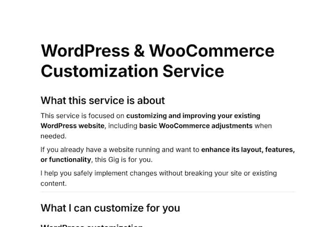 customize and improve your wordpress website